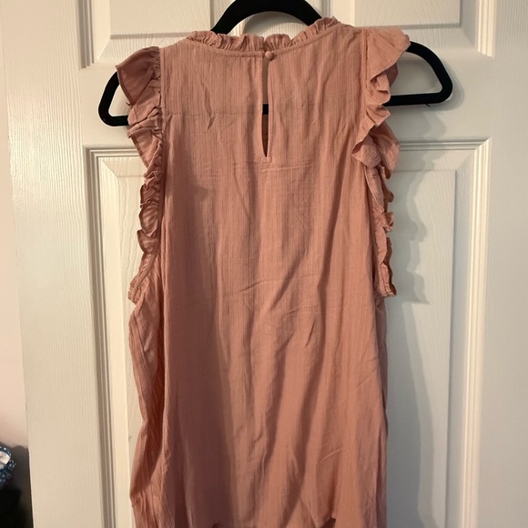 LOFT Blush Ruffled Sleeveless Blouse - Picture 3 of 3
